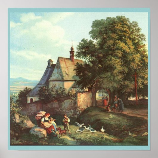 Kostel sv. Anny tegen Krupka in Teplice Poster (Voorkant)
