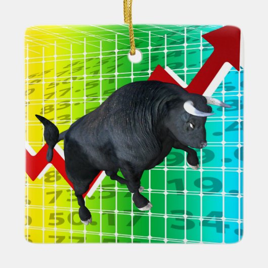 Kosten bull Market Run Keramisch Ornament (Voorkant)