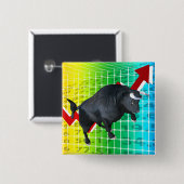 Kosten bull Market Run Vierkante Button 5,1 Cm (Voorkant /achterkant)