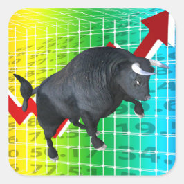Kosten bull Market Run Vierkante Sticker