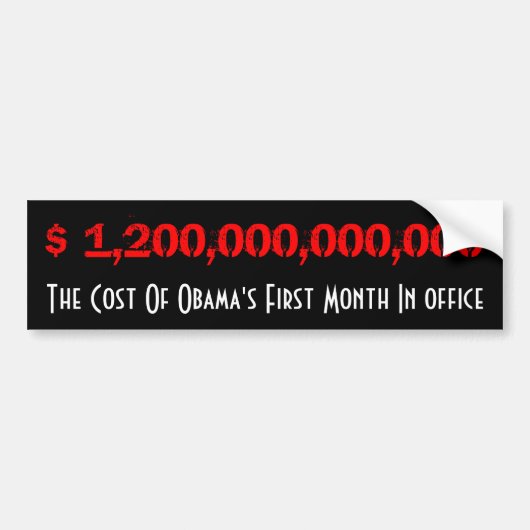 Kosten van Obama Bumpersticker (Voorkant)