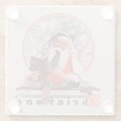 Kosten voor de kerstman glazen onderzetter (Achterkant)