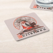 Kosten voor de kerstman kartonnen onderzetters (Schuin)