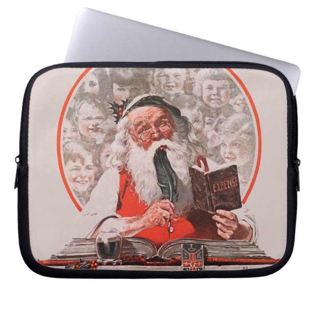 Kosten voor de kerstman laptop sleeve (Voorkant)