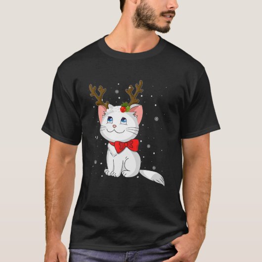 Kosten voor kerstkeuken voor kattekatten in de ren t-shirt (Voorkant)