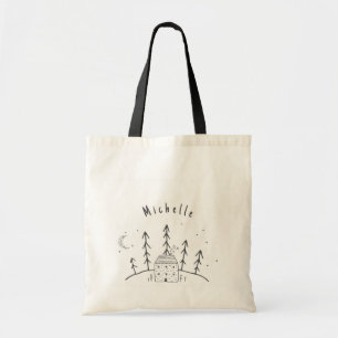 Kostencabine in de Bossen met naam Tote Bag