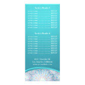 Kostenlijstmenu Snowflake mandala Reclamekaart (Achterkant)