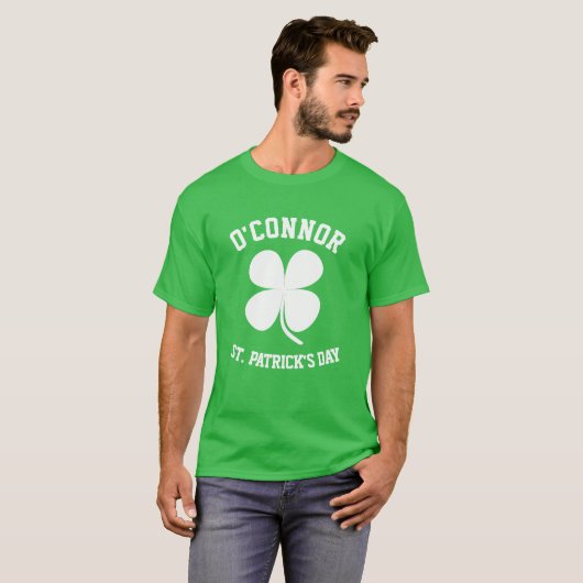 Kostennaam Lucky Shamrock St. Patrick's Day T-shirt (Voorkant volledig)