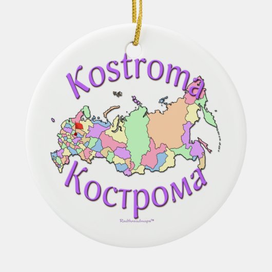 Kostroma Russia Map Ornament (Voorkant)