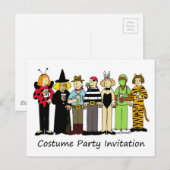 Kostume Party Invitation Children in Fancy dress Uitnodiging Briefkaart (Voorkant / Achterkant)