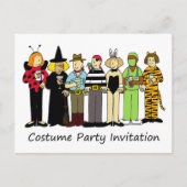 Kostume Party Invitation Children in Fancy dress Uitnodiging Briefkaart (Voorkant)