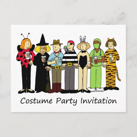 Kostume Party Invitation Children in Fancy dress Uitnodiging Briefkaart (Voorkant)