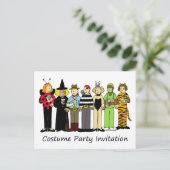 Kostume Party Invitation Children in Fancy dress Uitnodiging Briefkaart (Staand voorkant)