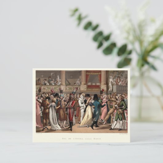 Kostumefeestje bij de Opera, Parijs, Frans Briefkaart (Staand voorkant)