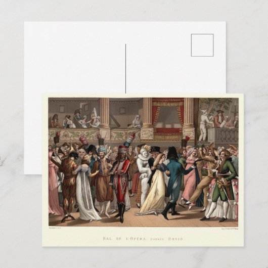Kostumefeestje bij de Opera, Parijs, Frans Briefkaart (Voorkant / Achterkant)