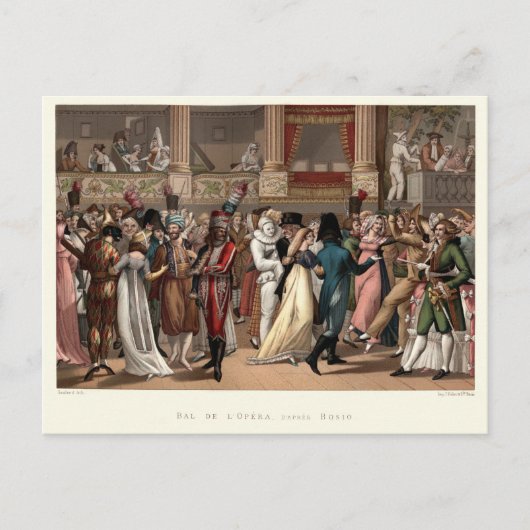 Kostumefeestje bij de Opera, Parijs, Frans Briefkaart (Voorkant)