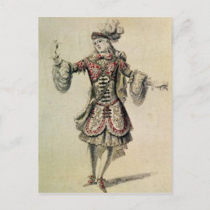 kostumeontwerp voor een mannelijke danser, c.1681 briefkaart