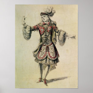 kostumeontwerp voor een mannelijke danser, c.1681 poster