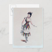 kostumeontwerp voor een vrouw harlequin, c.1880 briefkaart (Voorkant / Achterkant)