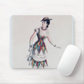 kostumeontwerp voor een vrouw harlequin, c.1880 muismat (Met muis)