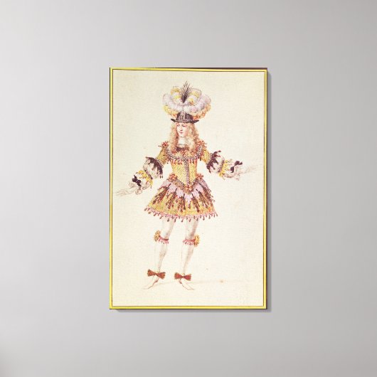 kostumeontwerp voor mannelijke danseres, c.1660 canvas afdruk (Voorkant)