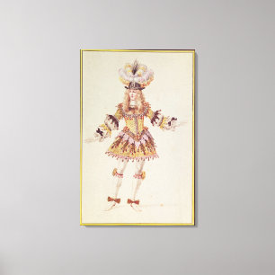 kostumeontwerp voor mannelijke danseres, c.1660 canvas afdruk