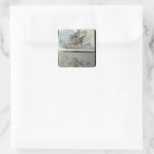 Kostuum design voor het ballet vierkante sticker (Tas)