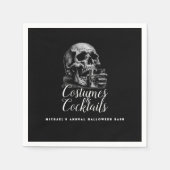 Kostuum en cocktails Black Halloween Party Servet (Voorkant)