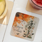 Kostuum en cocktails spookbos Halloween Kartonnen Onderzetters