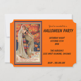 kostuum en pomkins Halloween Uitnodiging