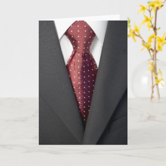 Kostuum en Stropdas Kaart (Gele Bloem)