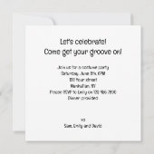 Kostuum feest, Disco Dance party, kat Kaart (Achterkant)