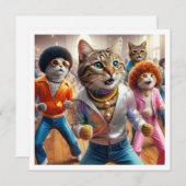 Kostuum feest, Disco Dance party, kat Kaart (Voorkant / Achterkant)