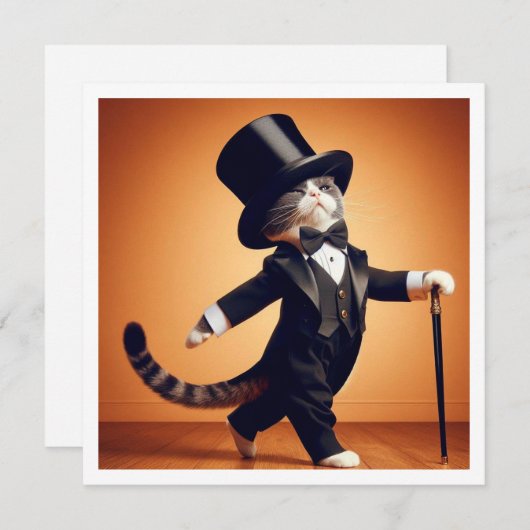 Kostuum feest, Tap dans, Dans feest, kat Kaart (Voorkant / Achterkant)