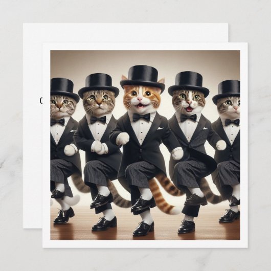Kostuum feest, Tap dans, Dans feest, kat Kaart (Voorkant / Achterkant)