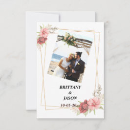 Kostuum Foto Goud Elegant Bruiloft Dank u Kaart