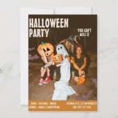 Kostuum Halloween Feest, Antiek Bewerkbaar Hallowe Kaart (Voorkant)