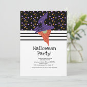 Kostuum Halloween Feest Kabouter Doodles Confetti Kaart (Staand voorkant)