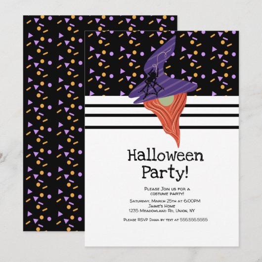 Kostuum Halloween Feest Kabouter Doodles Confetti Kaart (Voorkant / Achterkant)