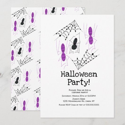 Kostuum Halloween Feest Spin Doodles Kaart (Voorkant / Achterkant)