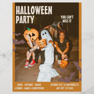 Kostuum Halloween Party,  bewerkbaar Halloween Flyer