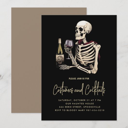 Kostuum Halloween Party uitnodiging (Voorkant / Achterkant)