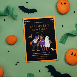 Kostuum Kinder Halloween Invitation Kaart
