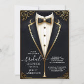 Kostuum Mannen Tuxedo Bold Zwart Stropdas Vrijgeze Kaart (Voorkant)