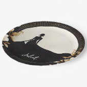 Kostuum Mannen Tuxedo Bold Zwart Stropdas Vrijgeze Papieren Bordje (Gekanteld)