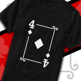 Kostuum met speelkaarten Vierkaart Ruitenvier T-shirt