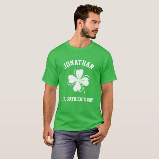 Kostuum Naam Lucky Shamrock St. Patrick's Day T-shirt (Voorkant volledig)