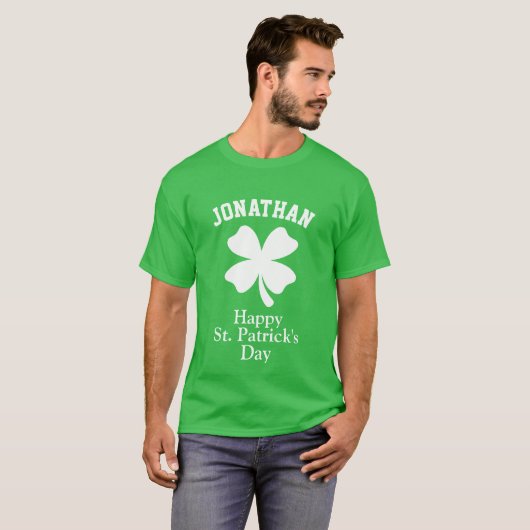 Kostuum Naam Lucky Shamrock St. Patrick's Day T-shirt (Voorkant volledig)