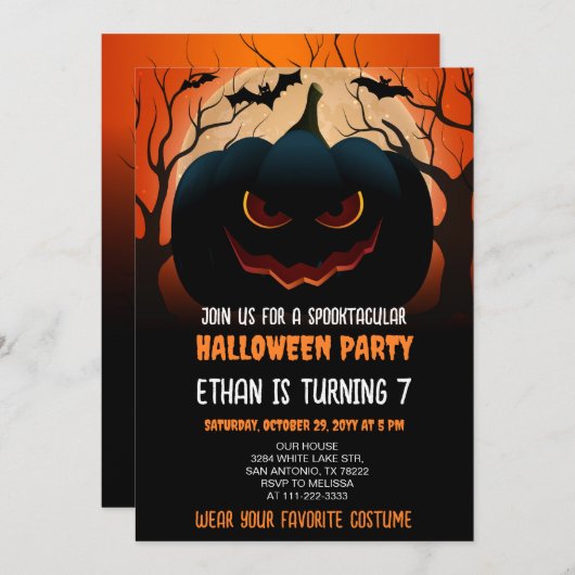 Kostuum Party Halloween Verjaardagsfeestje Kaart (Voorkant / Achterkant)