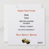 Kostuum Party uitnodiging door SRF (Achterkant)